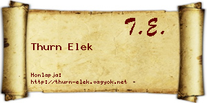Thurn Elek névjegykártya